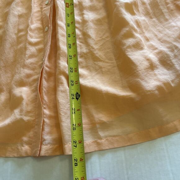 Massimo Dutti Blouse Women’s Size Large Orange Cotton Silk Blend Top Lagan Look - Picture 7 of 10